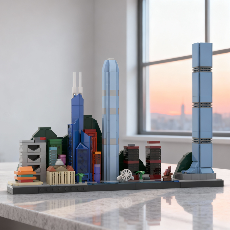 Kids Toys Hong Kong - 667pcs MOC Hong Kong Skyline Architecture