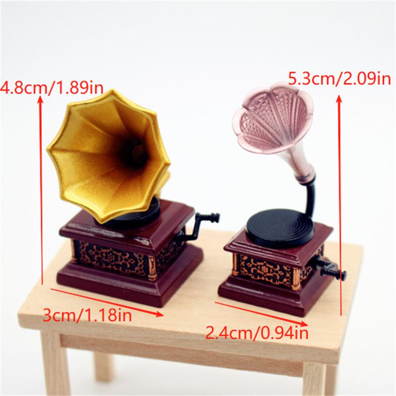 Kids Toys Idea - Dollhouse Vintage Phonograph Miniatures Model Living