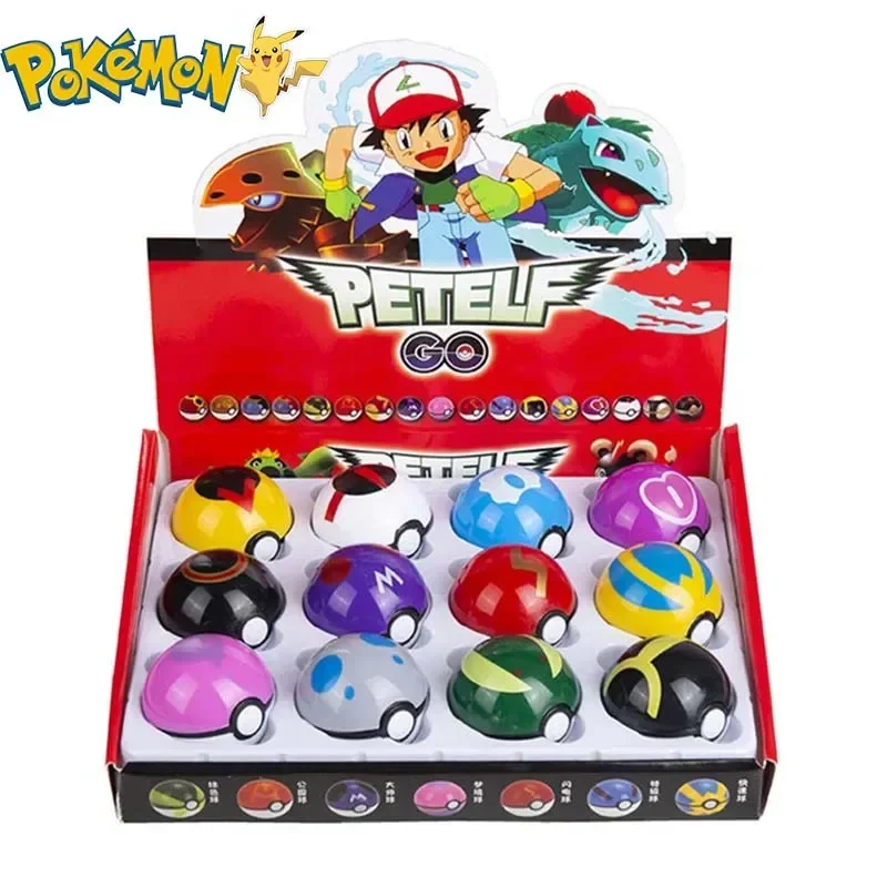 Kids Toys Japan - 12Pcs Pokemon Figure Pokeball Toys Pikachu