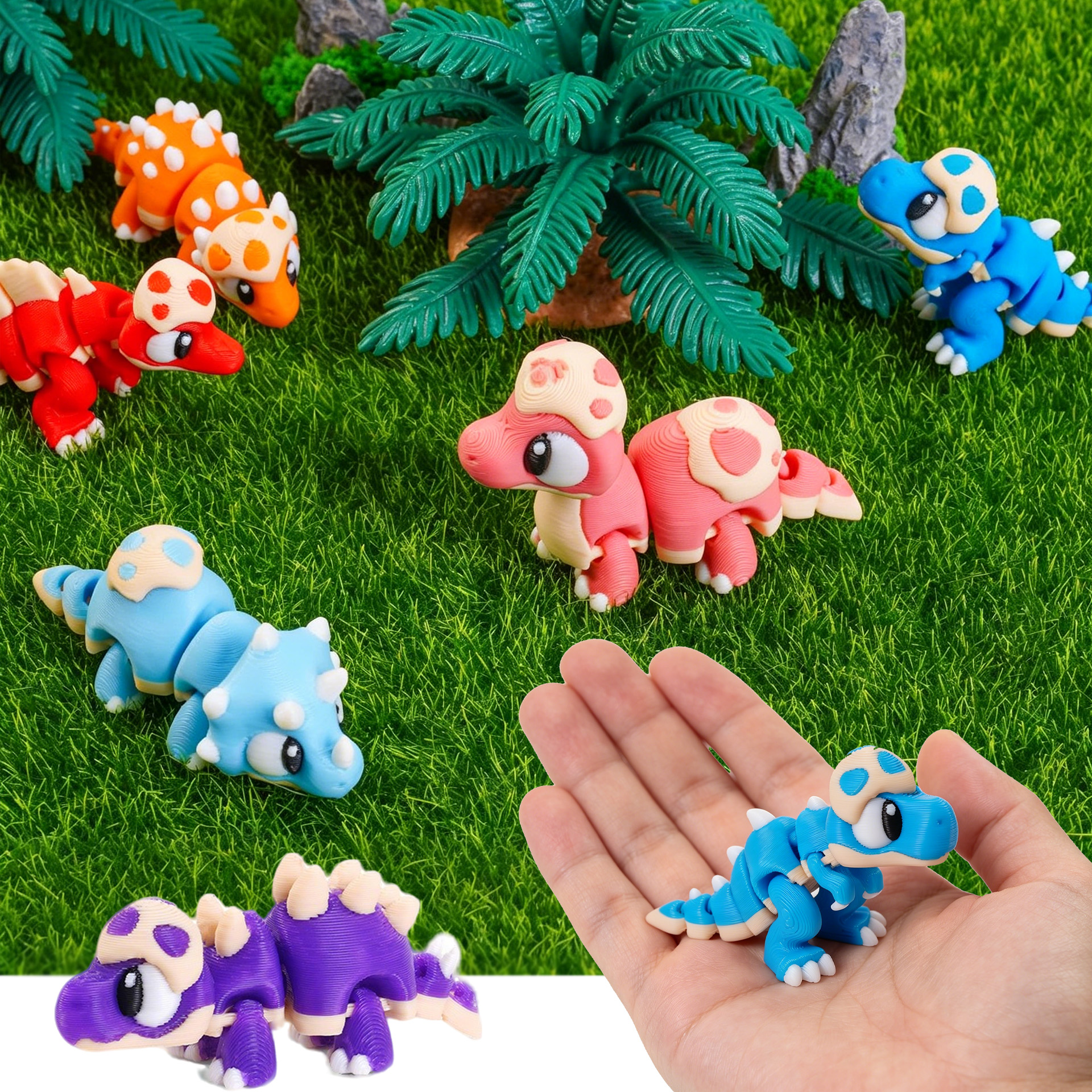 Set 3D Printed Mini Dinosaur T - đánh giá và giá Kids Toys Dinosaur