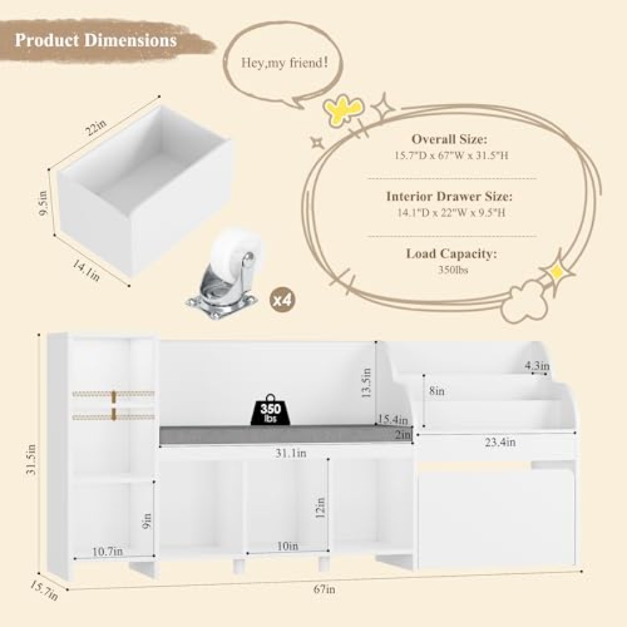 67 W Reading Nook with Toy Sto - đánh giá và giá Kids Toys Big W