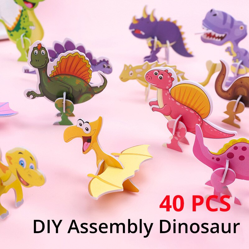 40Pcs Paper Dinosaur 3D Puzzle - đánh giá và giá Kids Toys Dinosaur