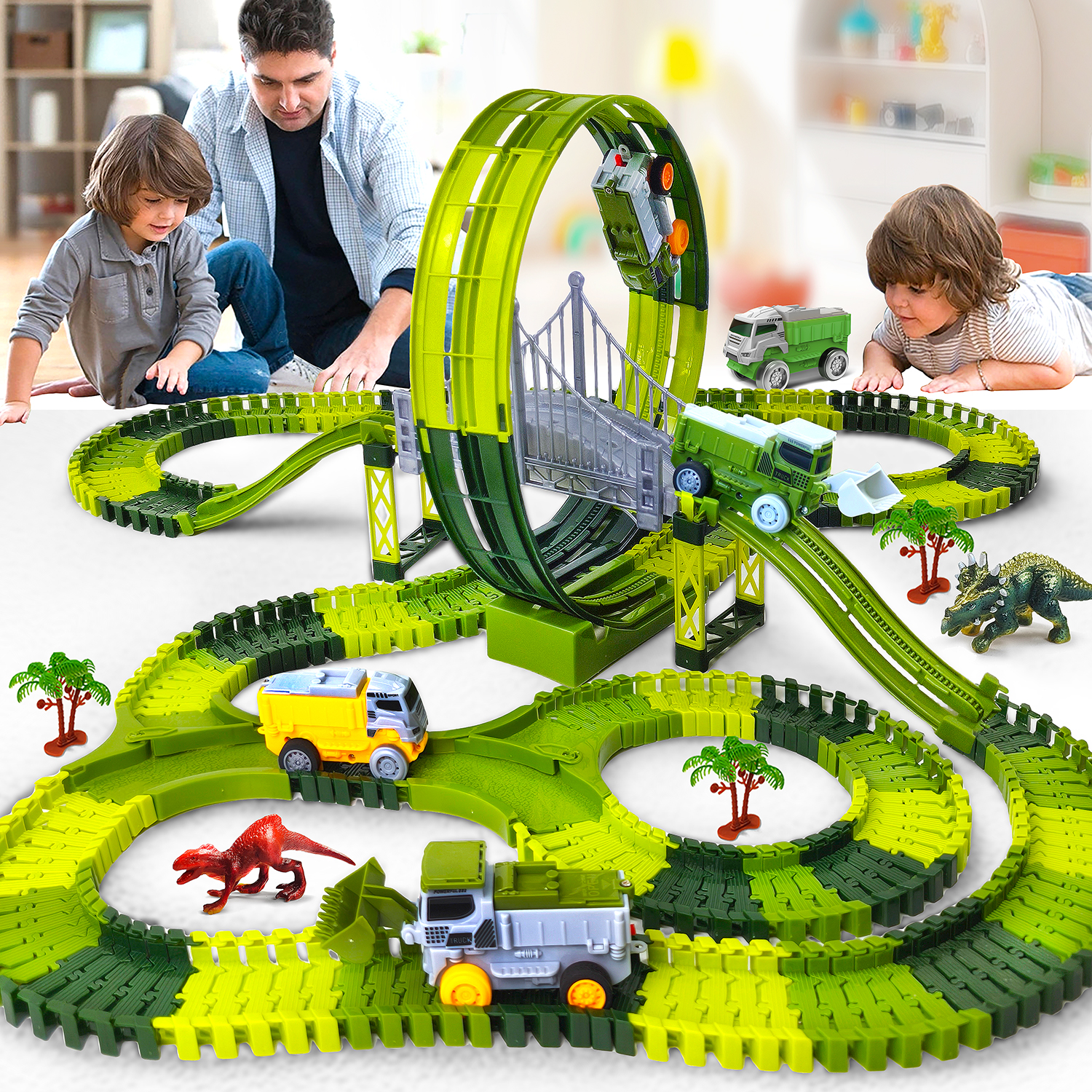 Dinosaur toy race track featur - đánh giá và giá Kids Toys Dinosaur