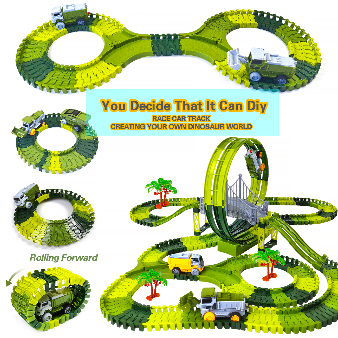 Dinosaur toy race track featur - đánh giá và giá Kids Toys Dinosaur
